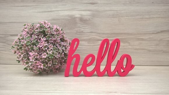 hello - palavra decorativa de mesa