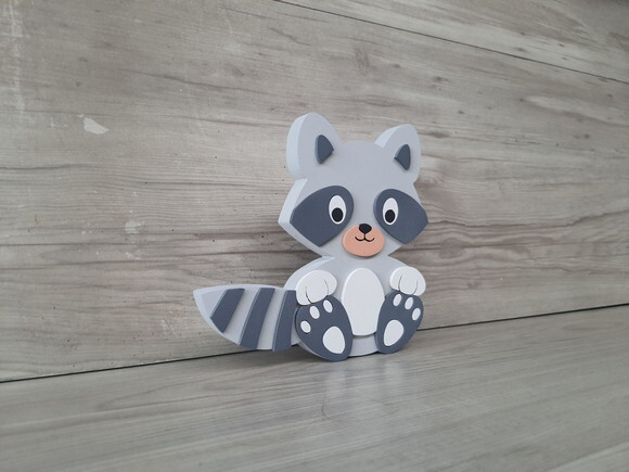Guaxinim de Mesa em mdf - Decoração Infantil - 15 cm