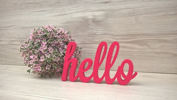 hello - palavra decorativa de mesa
