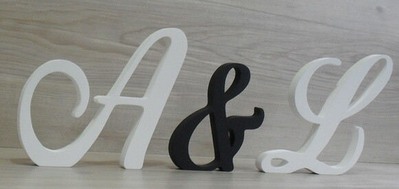 Iniciais com & - Modelo Cursivo - 15 cm