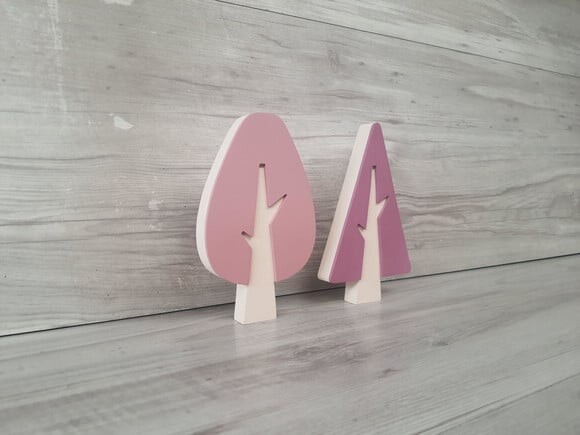 Kit Árvores Escandinavas - Peças de Mesa em mdf - 15 cm