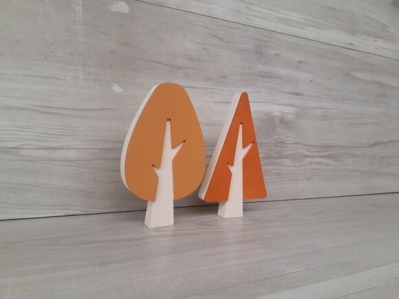 Kit Árvores Escandinavas - Peças de Mesa em mdf - 15 cm