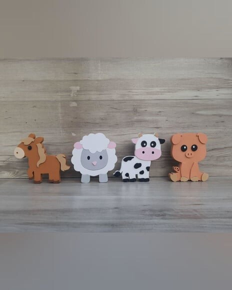 Kit Fazendinha - Bichinhos de Mesa em mdf - 15 cm