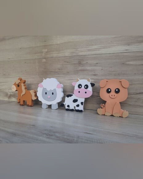 Kit Fazendinha - Bichinhos de Mesa em mdf - 15 cm