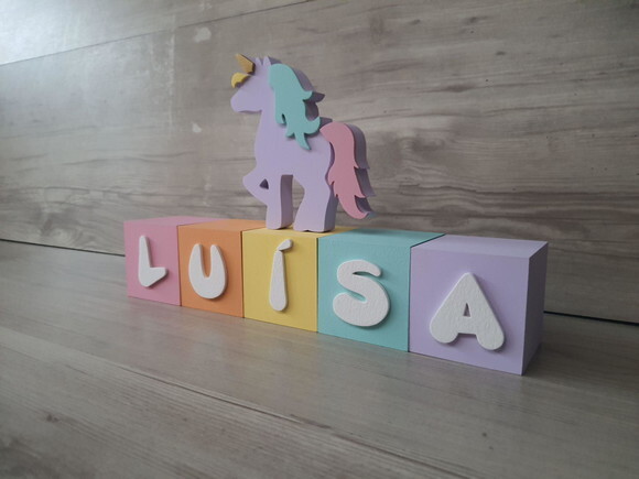 Kit Jardim Encantado - 5 Letras - Unicórnio + Cubos