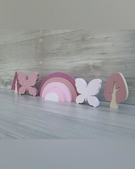 Kit Jardim Encantado - Arco Íris + Borboletas + Árvores - P