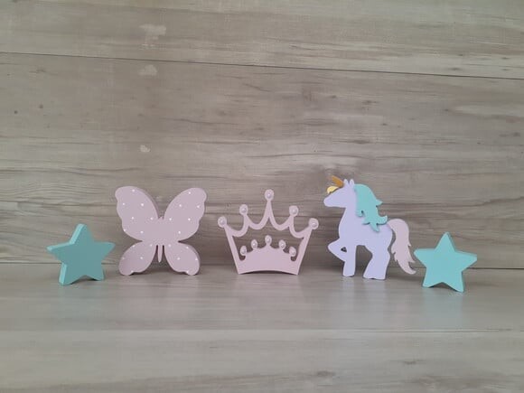 Kit Jardim Encantado - Unicórnio, Estrela, Coroa E Borboleta