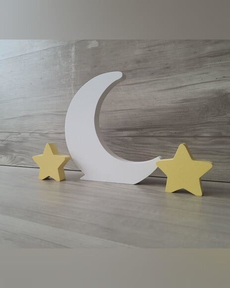 Kit Lua e Estrelas - Peça de Mesa em mdf