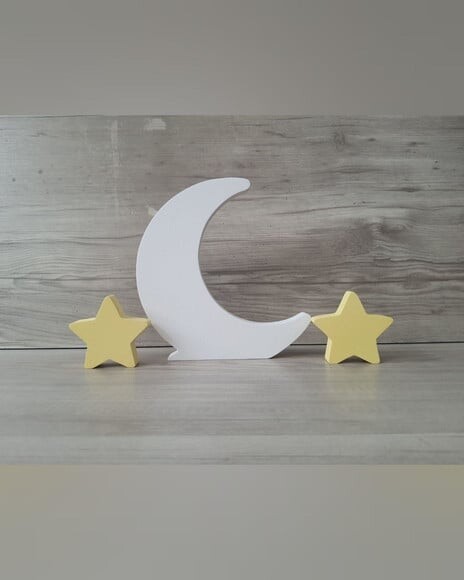 Kit Lua e Estrelas - Peça de Mesa em mdf