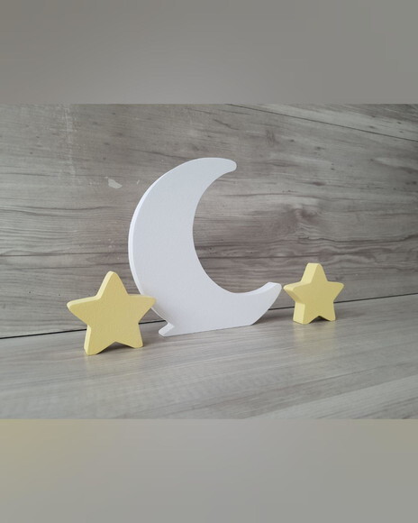 Kit Lua e Estrelas - Peça de Mesa em mdf