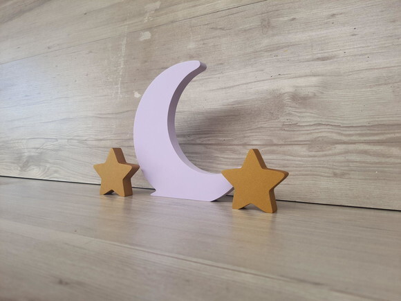 Kit Lua e Estrelas - Peça de Mesa em mdf