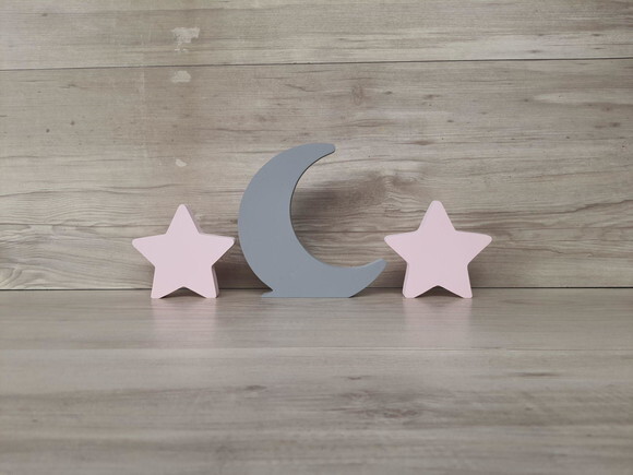 Kit Lua e Estrelas - Peças de Mesa em mdf