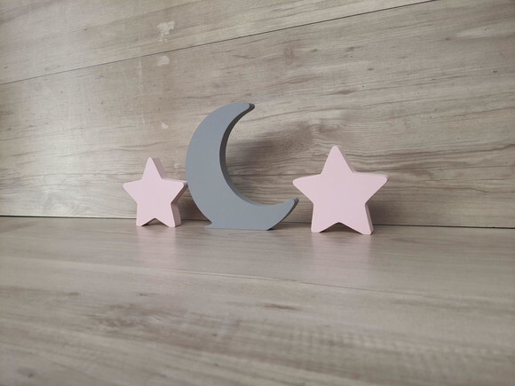 Kit Lua e Estrelas - Peças de Mesa em mdf