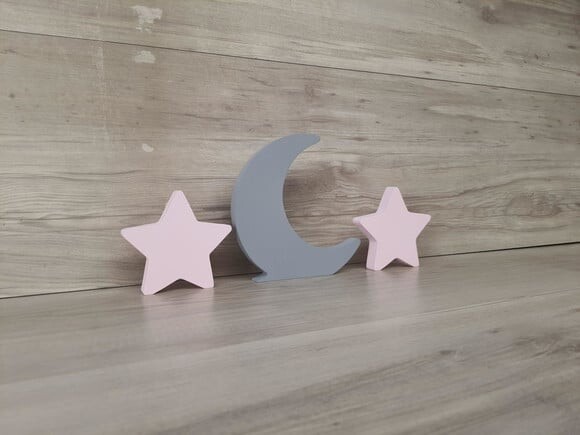 Kit Lua e Estrelas - Peças de Mesa em mdf