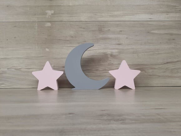 Kit Lua e Estrelas - Peças de Mesa em mdf