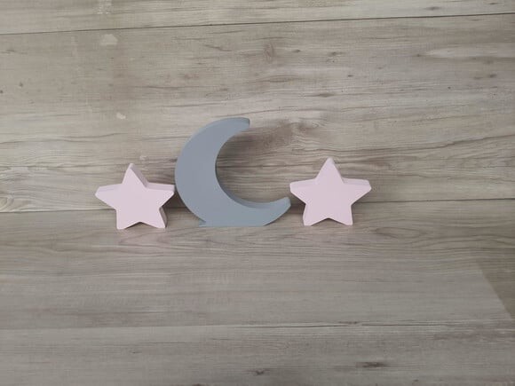 Kit Lua e Estrelas - Peças de Mesa em mdf