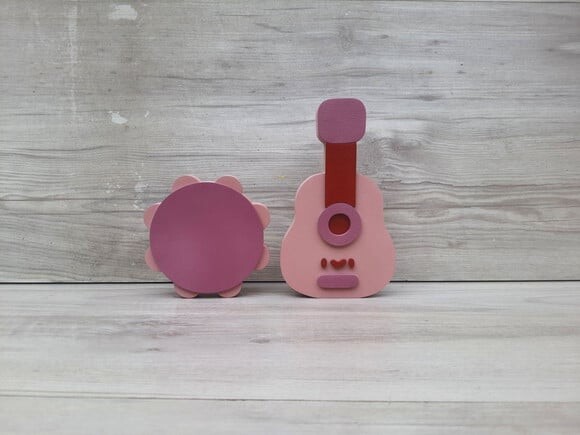 Kit Musical em mdf - Pandeiro e Violão