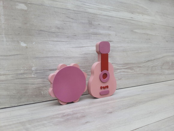 Kit Musical em mdf - Pandeiro e Violão