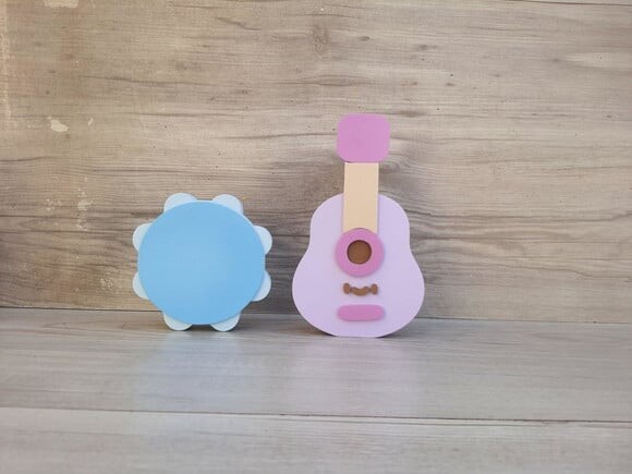 Kit Musical em mdf - Pandeiro e Violão