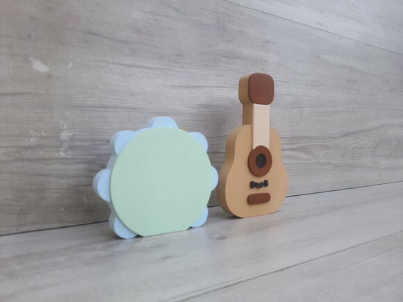 Kit Musical em mdf - Pandeiro e Violão