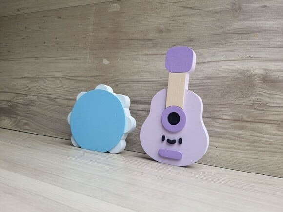 Kit Musical em mdf - Pandeiro e Violão