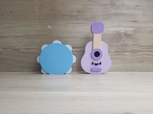 Kit Musical em mdf - Pandeiro e Violão