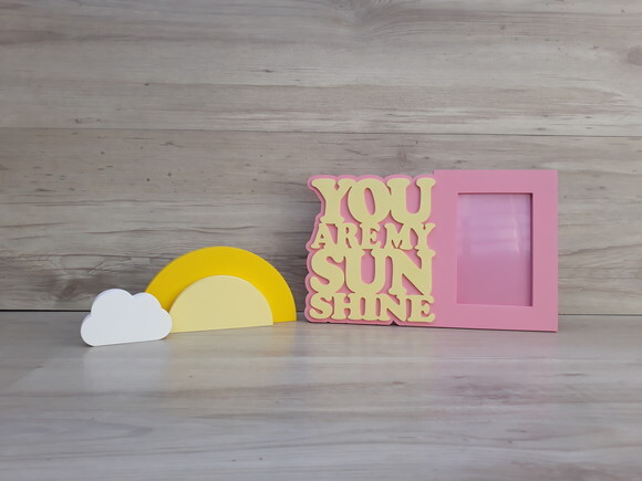 Kit Porta Retrato You Are My Sunshine + sol + nuvem