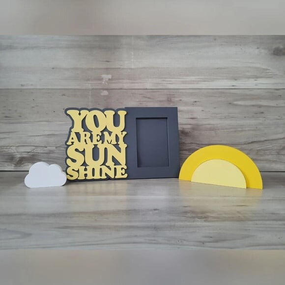 Kit Porta Retrato You Are My Sunshine + sol + nuvem