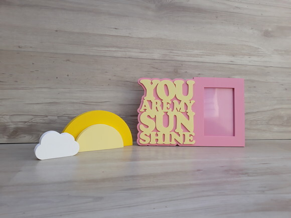 Kit Porta Retrato You Are My Sunshine + sol + nuvem