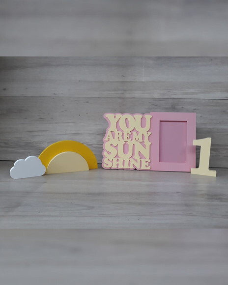 Kit Porta Retrato You Are My Sunshine + Sol + Nuvem + Número