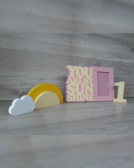 Kit Porta Retrato You Are My Sunshine + Sol + Nuvem + Número