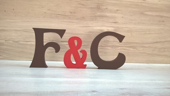 Letras em mdf - Iniciais com & - 15 cm - Linha Hippie
