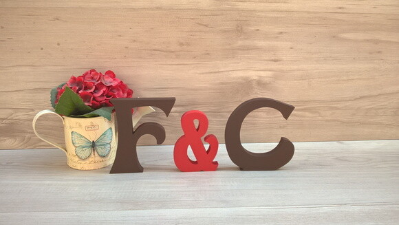 Letras em mdf - Iniciais com & - 15 cm - Linha Hippie