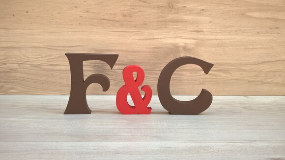 Letras em mdf - Iniciais com & - 15 cm - Linha Hippie