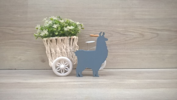Lhama Lisa - 12 cm - Escultura em MDF para decoração