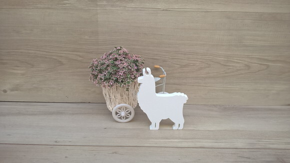 Lhama Lisa - 15 cm - Escultura em MDF para decoração