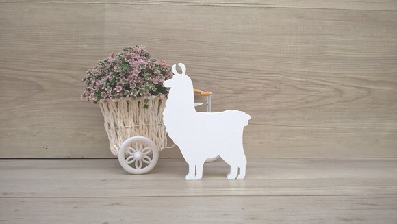 Lhama Lisa - 15 cm - Escultura em MDF para decoração
