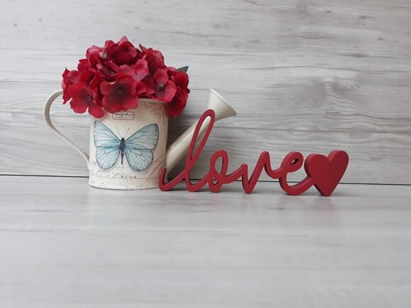 love coração - lettering em mdf