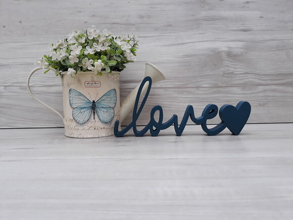 love coração - lettering em mdf