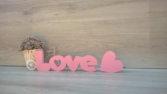 Love vazado coração - linha DW + coração 10 cm
