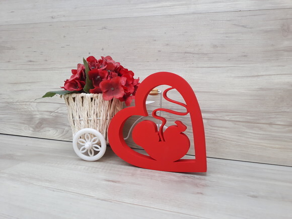 Mãe de Coração - peça em mdf - 15cm