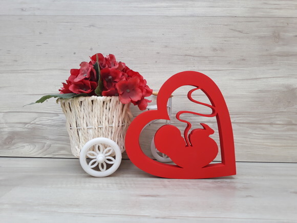 Mãe de Coração - peça em mdf - 15cm
