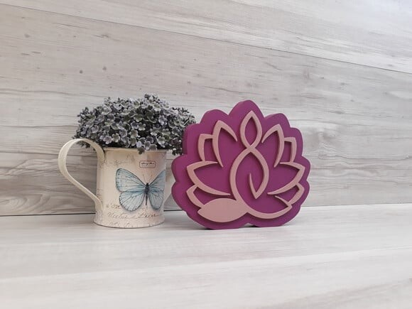 Meditação Flor de Lótus - peça em mdf decorativa de mesa