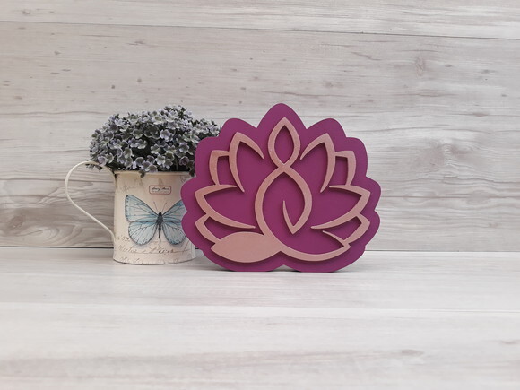 Meditação Flor de Lótus - peça em mdf decorativa de mesa
