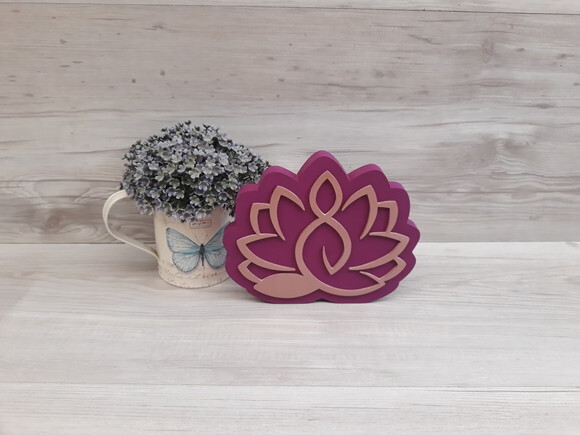 Meditação Flor de Lótus - peça em mdf decorativa de mesa