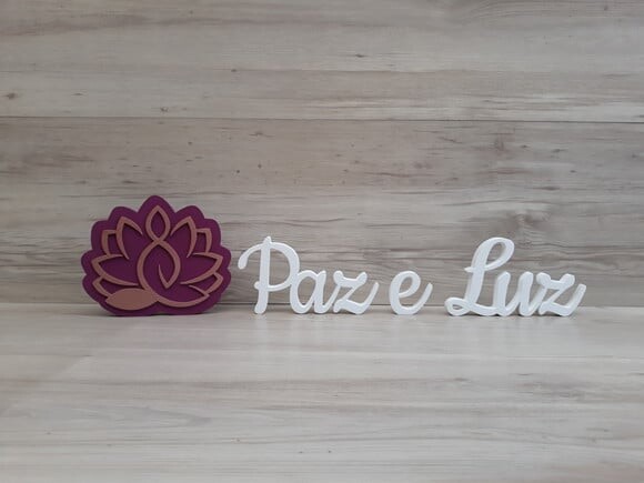 Meditação Flor de Lótus + Paz e Luz - peças de mesa em MDF