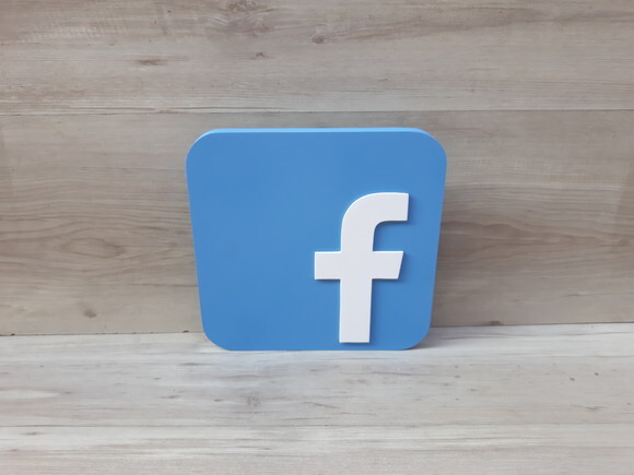 Mídias Sociais - Simbolo Facebook - MDF