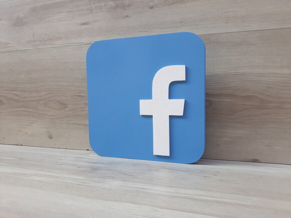 Mídias Sociais - Simbolo Facebook - MDF