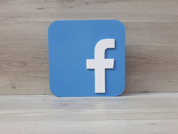 Mídias Sociais - Simbolo Facebook - MDF