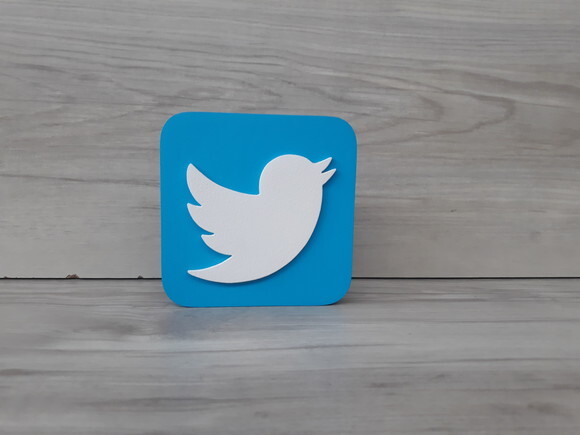 Mídias Sociais - Simbolo Twitter - MDF